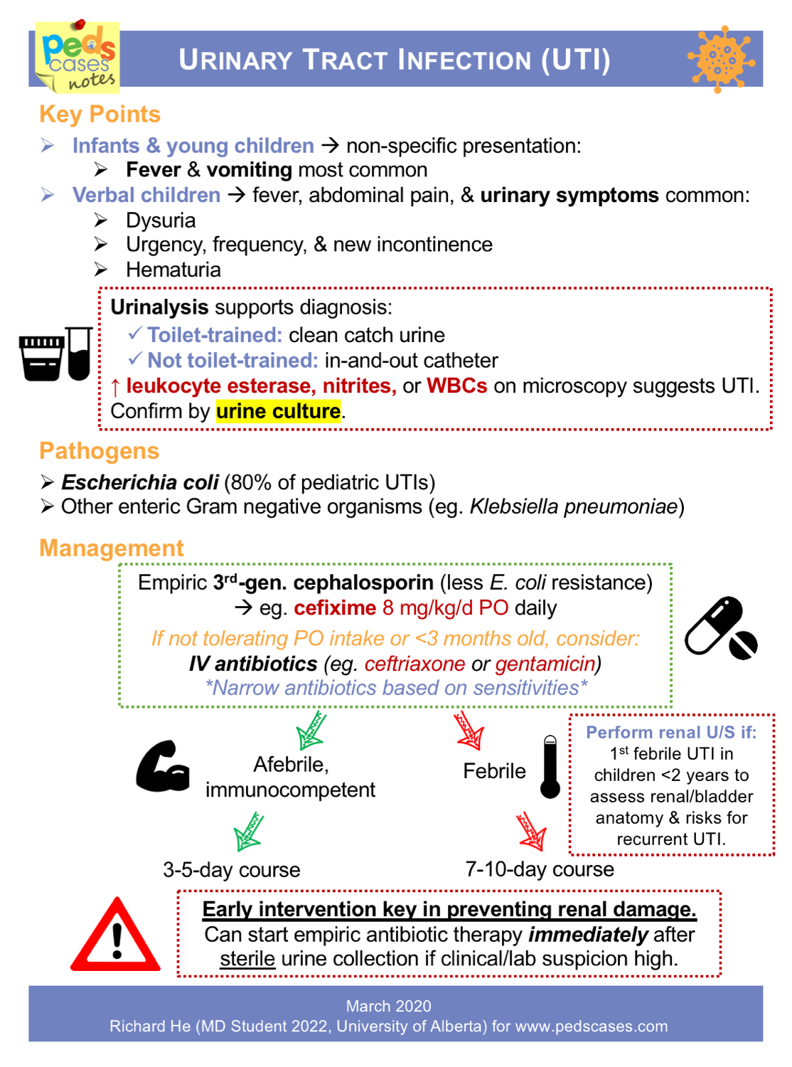 Urinary Tract Infection (UTI) PedsCases